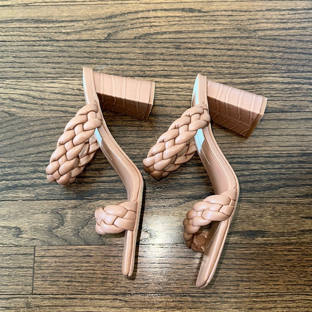 Dolce Vita Neutral Heeled Women’s Slide Dress Braided Rope Strap Sandals Size 10 - Picture 2 of 10